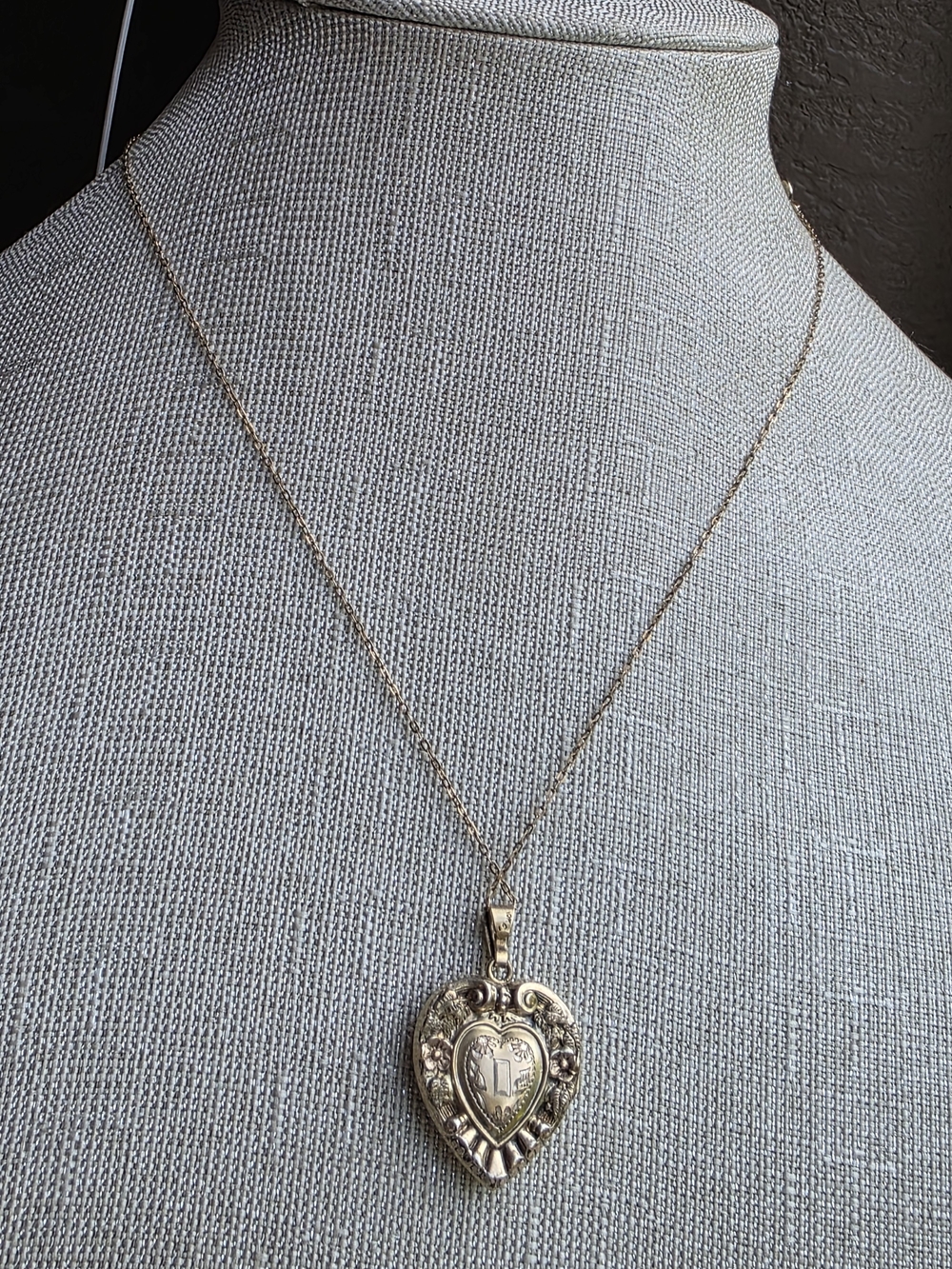 Exquisite Heirloom 14K Gold Overlay Krementz Chain & Ornate Victorian Repoussé H - Picture 4 of 9